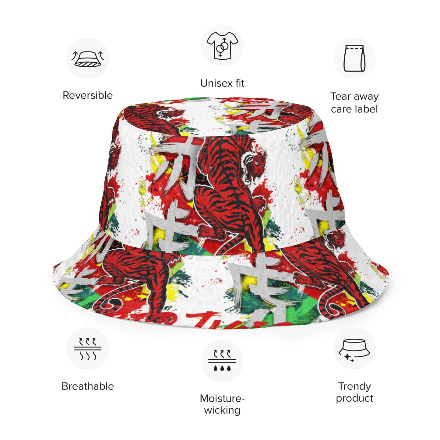 Raising Tiger Reversible Bucket Hat