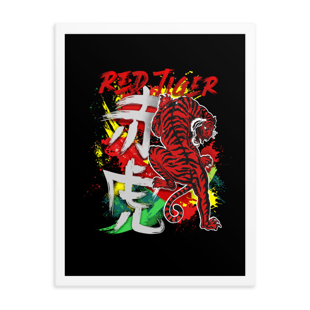 Raising Tiger Framed Photo Paper Poster